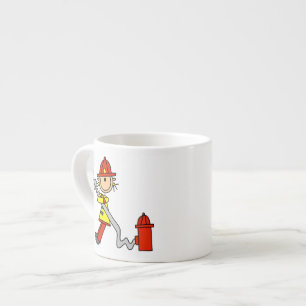 Female Firefighter With Hose T-shirts and Gifts Espresso Cup
