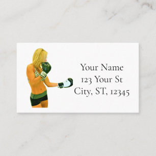 Female Fitness Model boxing Thunder_Cove Business Card