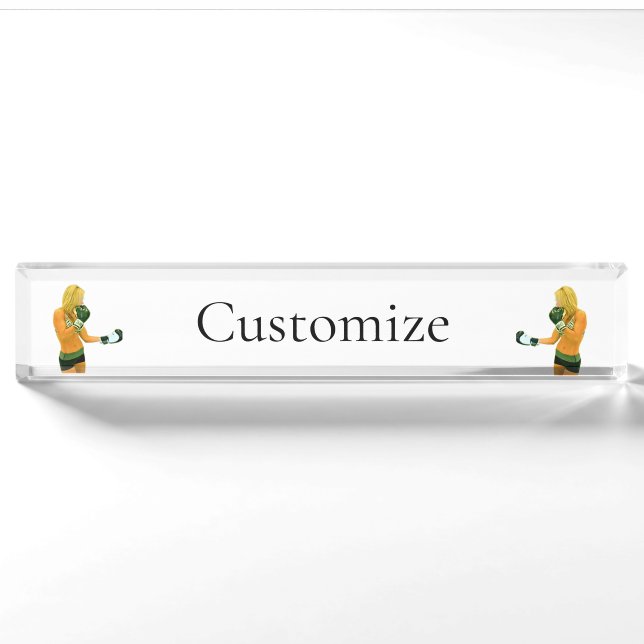 Female Fitness Model boxing Thunder_Cove Nameplate (Front)
