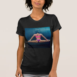 Female Fitness Model Split Thunder_Cove   T-Shirt