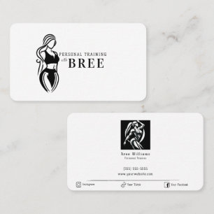 Female Fitness Personal Training Minimalist Business Card
