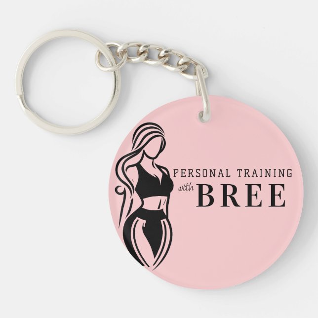 Female Fitness Personal Training Minimalist Keychain (Front)