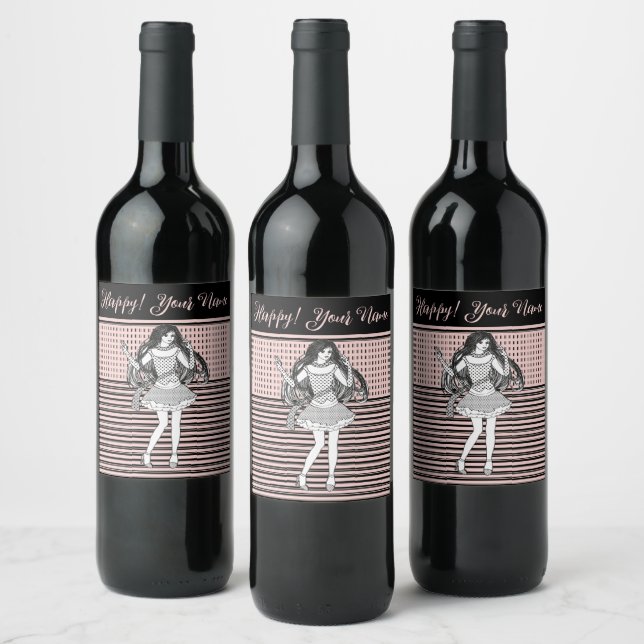 female friend wine label (Bottles)