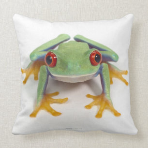 Female frog throw pillow
