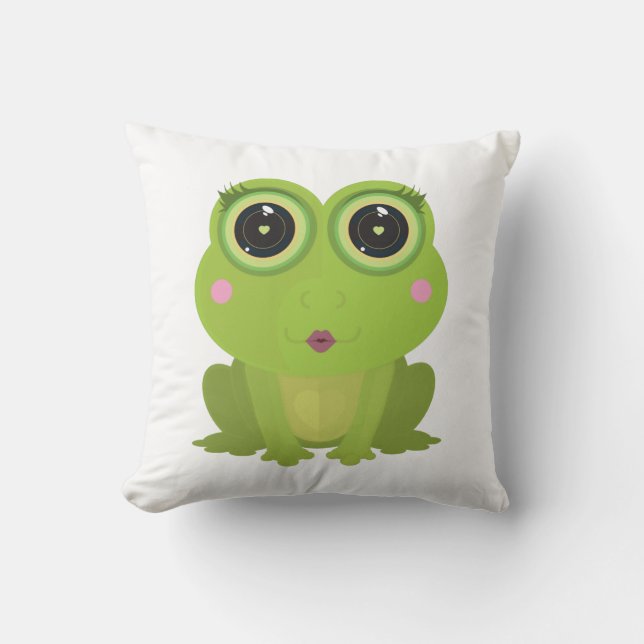 Female Frog  Throw Pillow (Front)
