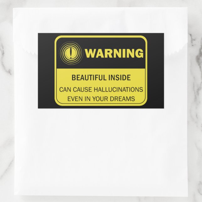 Female Funny Warning Sign Sticker (Bag)