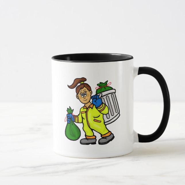 Female Garbage Worker Name Mug (Right)