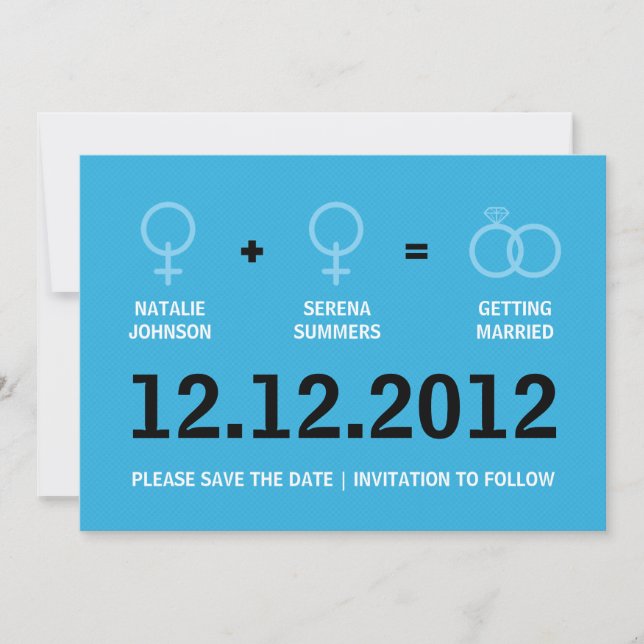 Female Gay Marriage Save the Date (Front)