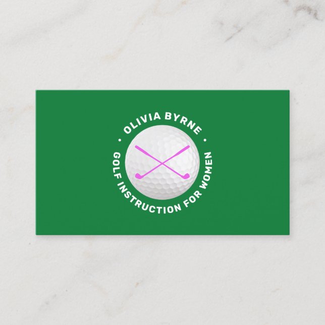 Female Golf Instructor Pro Business Card (Front)