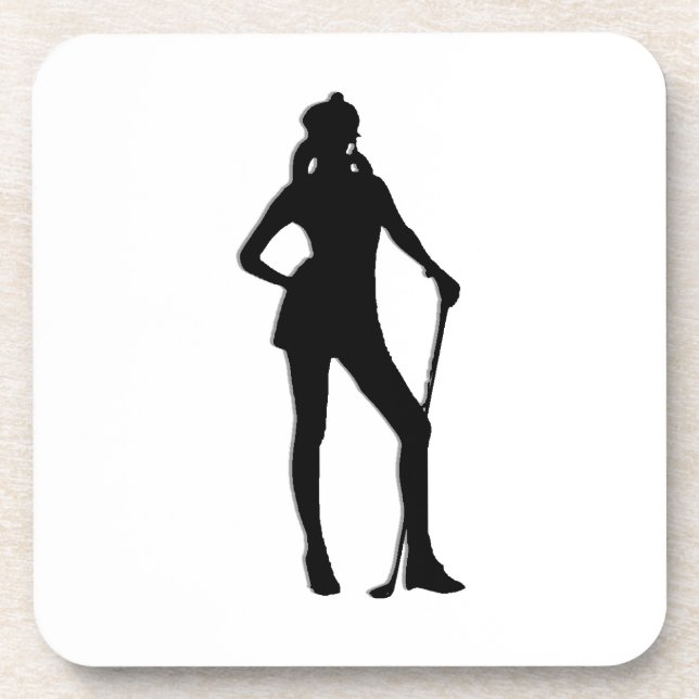Female Golfer Sport Coaster (Front)