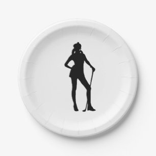 Female Golfer Sport Paper Plate