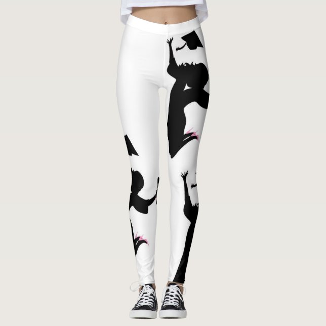 "FEMALE GRAD CELEBRATES HER GRADUATION" LEGGINGS (Front)
