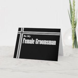 Female Groomsman  Wedding Invitation with Stripes
