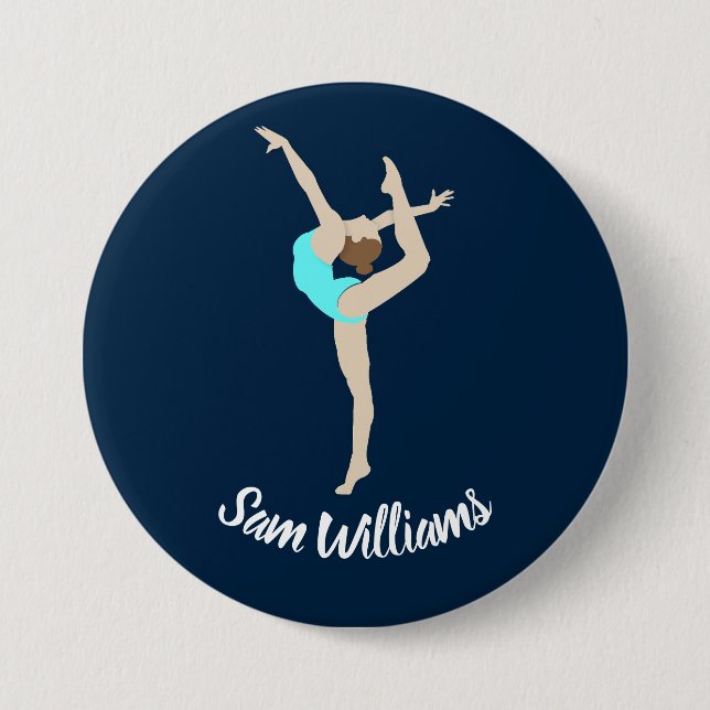 Female Gymnast 3 Inch Round Button (Front)
