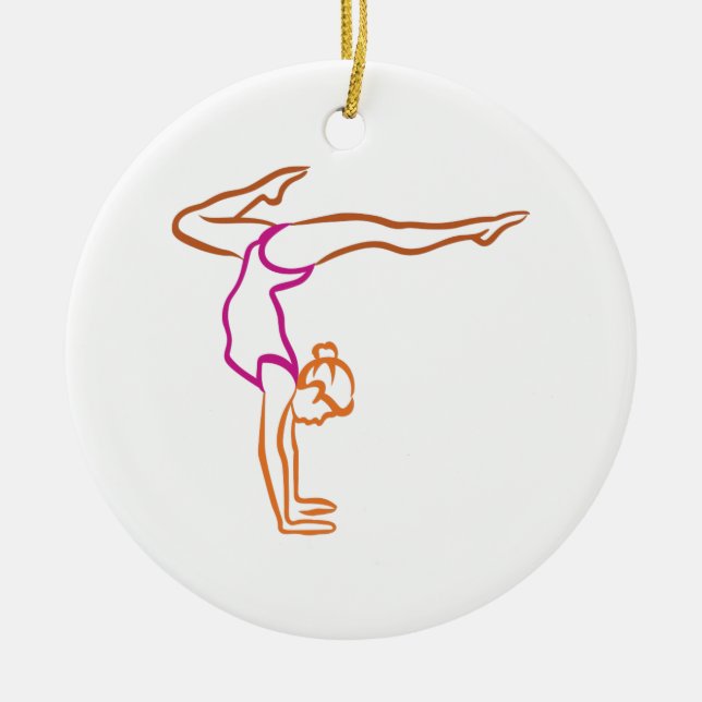 Female Gymnast Ceramic Ornament (Front)