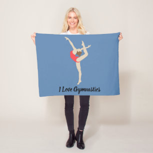 Female Gymnast Fleece Blanket