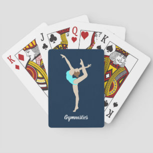 Female Gymnast Playing Cards