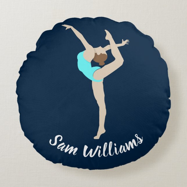 Female Gymnast Round Pillow (Front)