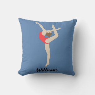Female Gymnast Throw Pillow