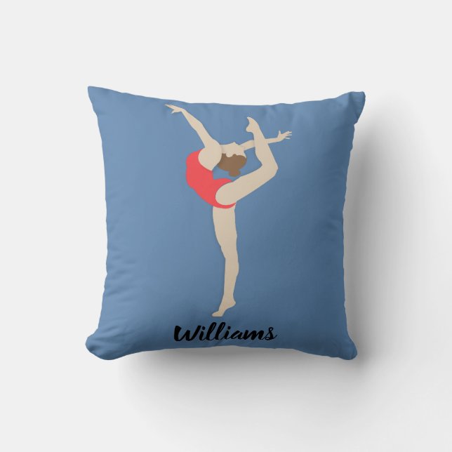 Female Gymnast Throw Pillow (Front)