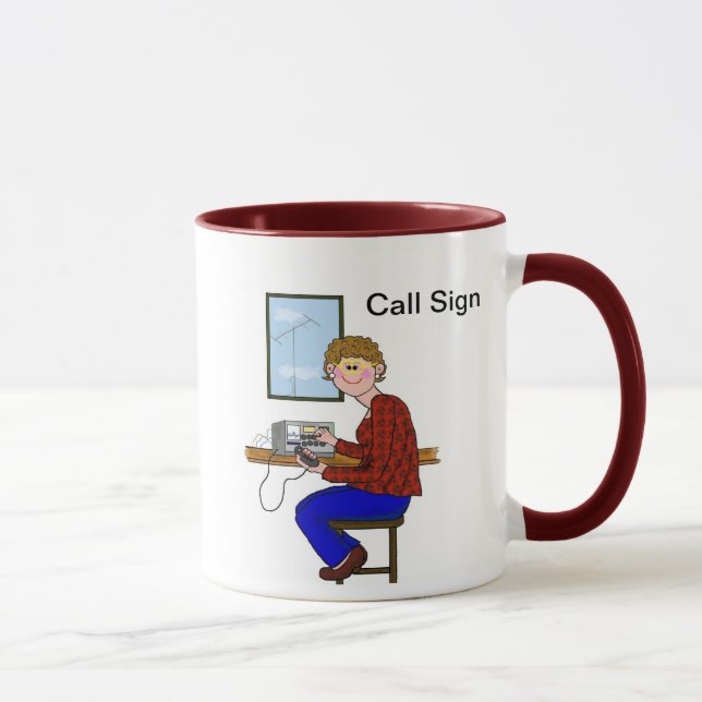 Female Ham - Short Light Brown Hair & Glasses Mug (Right)