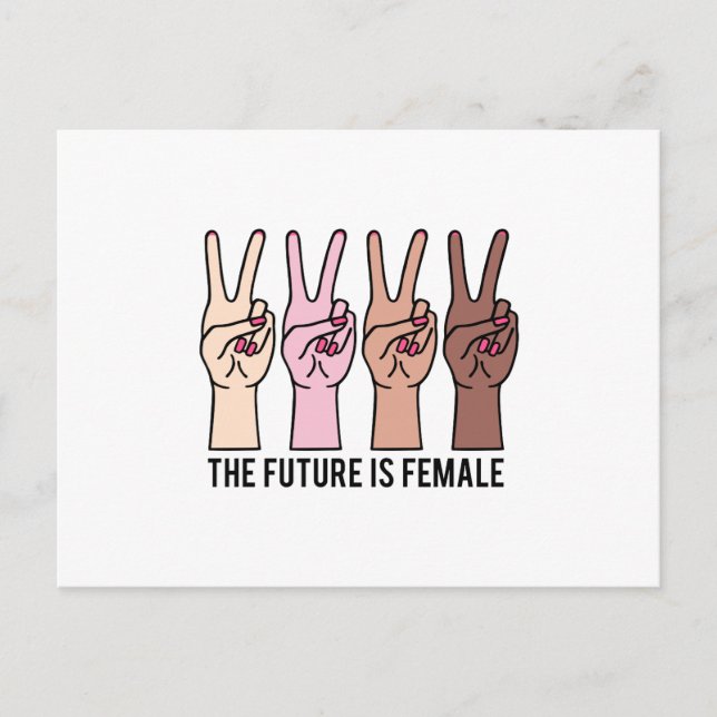 Female hands with peace sign postcard (Front)