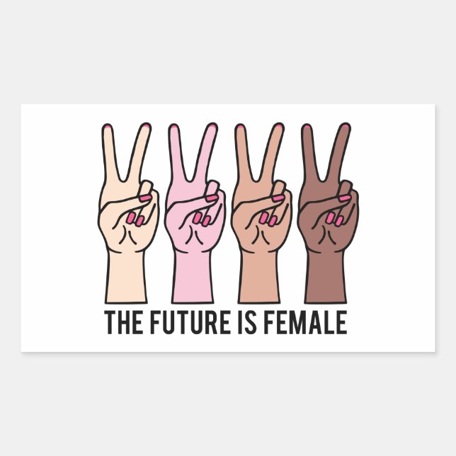 Female hands with peace sign sticker (Front)