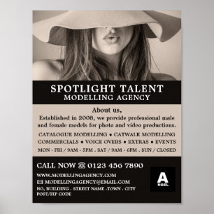 Female Hat Model, Modeling Agency, Model Agent Poster