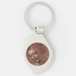 Female Head La Scapigliata by Leonardo da Vinci Keychain