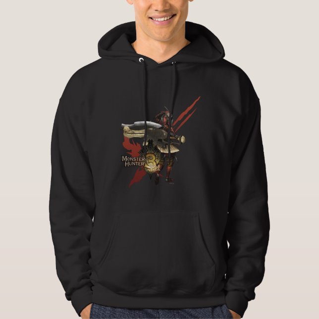 Female Hunter with Switch Axe, Rathalos Armour Hoodie (Front)