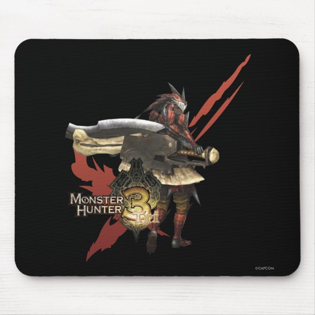 Female Hunter with Switch Axe, Rathalos Armour Mouse Pad (Front)