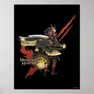 Female Hunter with Switch Axe, Rathalos Armour Poster
