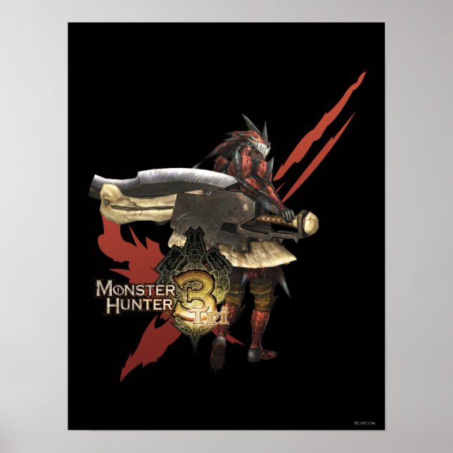 Female Hunter with Switch Axe, Rathalos Armour Poster (Front)
