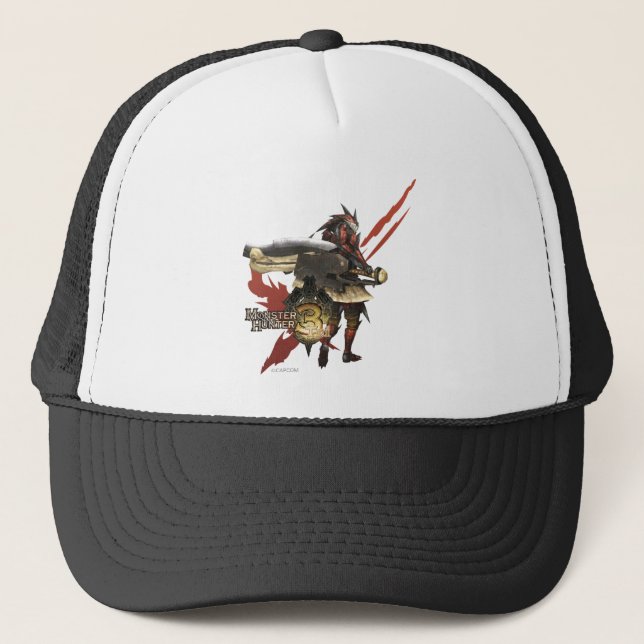 Female Hunter with Switch Axe, Rathalos Armour Trucker Hat (Front)