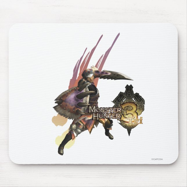 Female Hunter with Sword and Shield, Jaggi Armour Mouse Pad (Front)