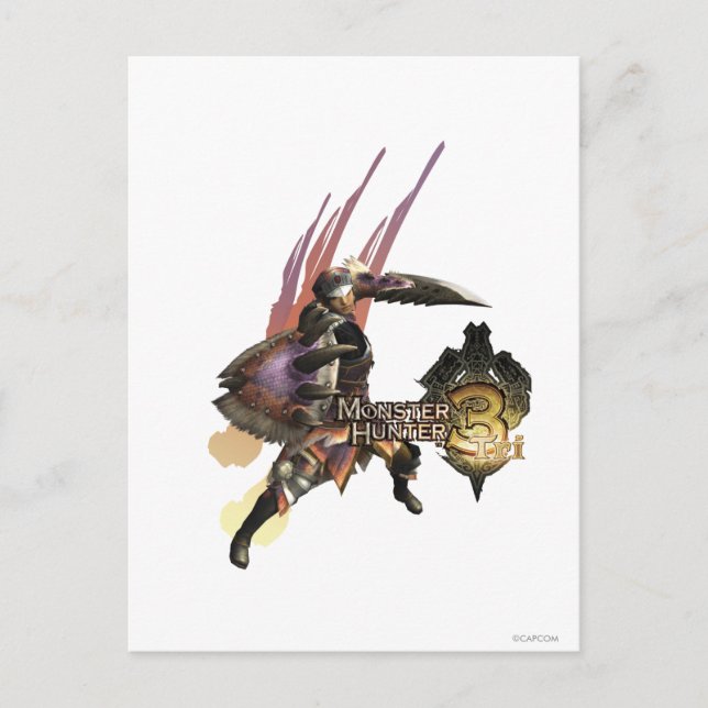 Female Hunter with Sword and Shield, Jaggi Armour Postcard (Front)