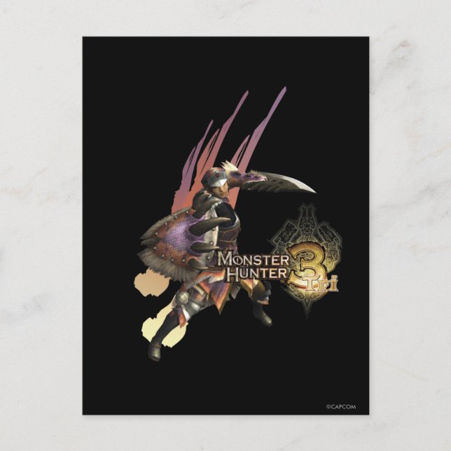 Female Hunter with Sword and Shield, Jaggi Armour Postcard (Front)