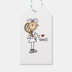 Female I Love Tennis Gift Tags