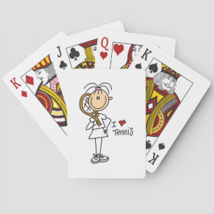 Female I Love Tennis Playing Cards