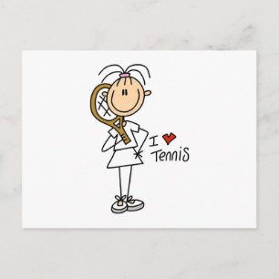 Female I Love Tennis Postcard