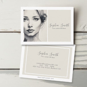 Female Illustration Portrait Watercolor Business Card