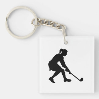 Female in Field Hockey Keychain