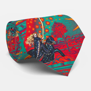 FEMALE KNIGHT OF STARS HORSEBACK FLAMMARION Red Tie