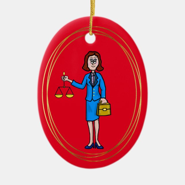 Female Lawyer Christmas Ornament (Front)