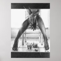 Female legs, glass and rose Pencil drawing art