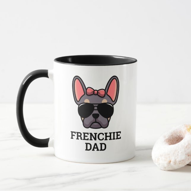 Female Lilac Tan French Bulldog Frenchie Dog Dad Mug (With Donut)