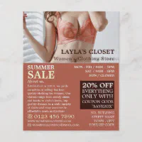 Female Lingerie, Women's Clothing Store Advert Flyer