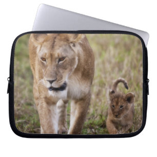 Female Lion with Cub Laptop Sleeve