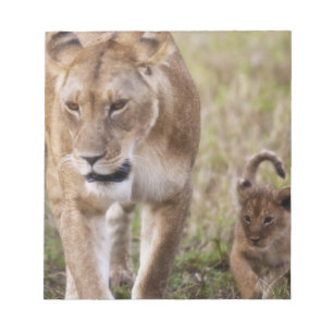 Female Lion with Cub Notepad