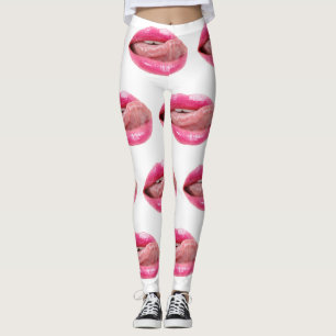 Female lips leggings